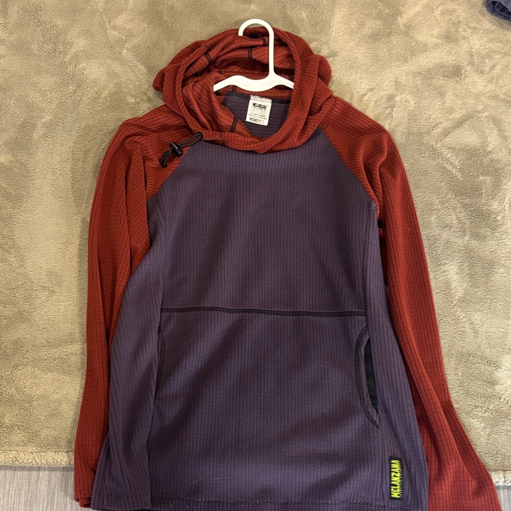 Melanzana Women’s Burgundy and Dark Purple Hoodie